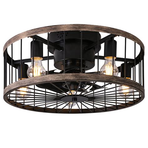 Mua Ohniyou Caged Ceiling Fan With Light 20 Inch Low Profile Farmhouse