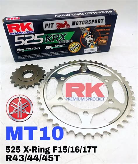 RK Sprocket Set YAMAHA MT10 525 GB KRX X Ring Rivet Black Gold Chain