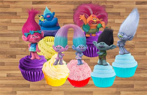 Printable Cupcake Toppers Trolls Cupcake Toppers Trolls Etsy