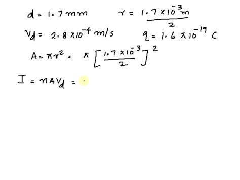 Solved Electrons Flow Through A Mm Diameter Aluminum Wire At