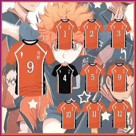 Haikyuu Camiseta Karasuno Escuela Secundaria Cosplay Traje De Manga