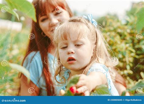 Maman Embrasse Sa Fille Dans La Nature Image Stock Image Du Fixation