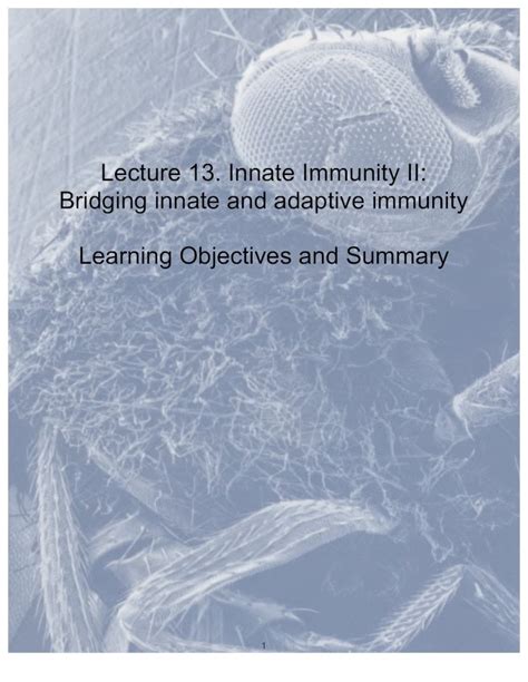 PDF Lecture 13 Innate Immunity II Bridging Innate And 13