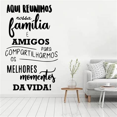 Adesivo De Parede Frase Família Amigos TAMANHO GRANDE Elo7