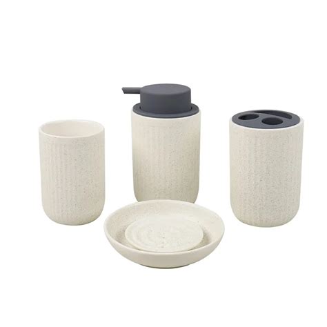 4 Piece Ceramic Bathroom Accessories Set Aemaxx Co Ltd