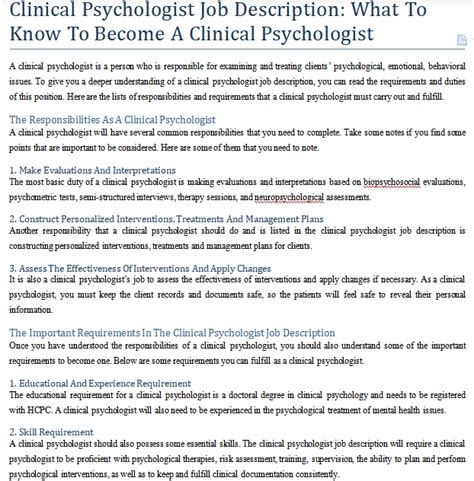 Clinical Psychologist Job Description What To Know To Become A Clinical Psychologist Shop Fresh