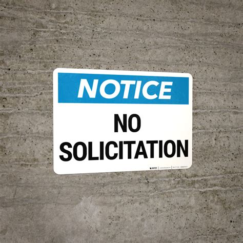 Notice No Solicitation Landscape Wall Sign