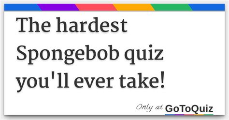 Results The Hardest Spongebob Quiz Youll Ever Take