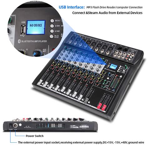 Depusheng Dt8 Professional Mixer Sound Board Console 8