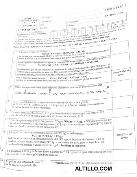 Parcial I Qu Mica Di Risio Cbc Uba