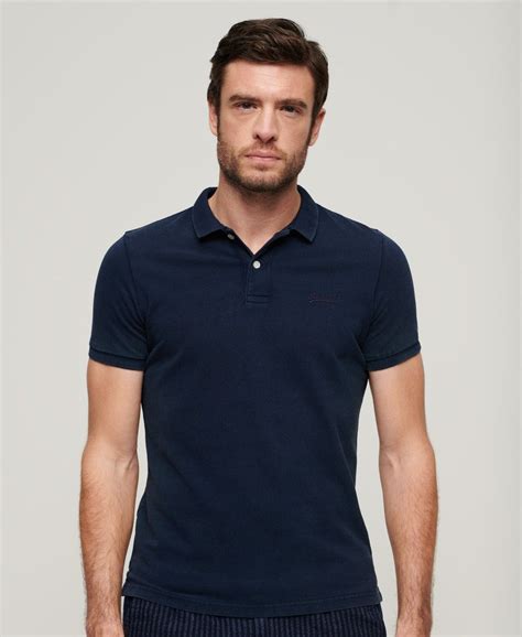 Homme Polo Destroyed Bleu Marine Nautique Superdry Fr