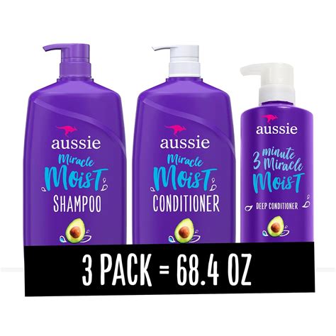 Aussie Miracle Moist Shampoo And 3 Minute Miracle Deep Conditioner Hair Treatment