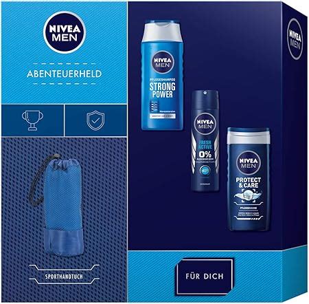 NIVEA MEN Abenteuerheld Geschenkset Pflegeset mit Handtuch für Männer