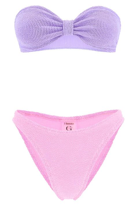 Hunza G Jean Bikini Set Os Technical Purple Pink Editorialist