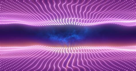 Abstract Purple Energy Waves From Particles Above And Below The Screen