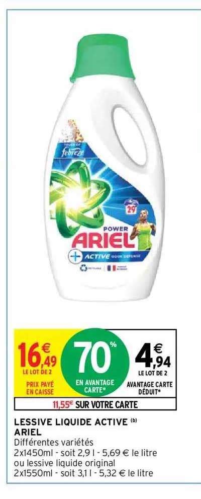 Promo Lessive Liquide Active Ariel chez Intermarché Hyper iCatalogue fr