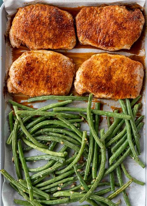 Pork Chop and Green Bean Sheet Pan Dinner