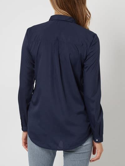 Montego Bluse Mit Verdeckter Knopfleiste Marineblau Online Kaufen