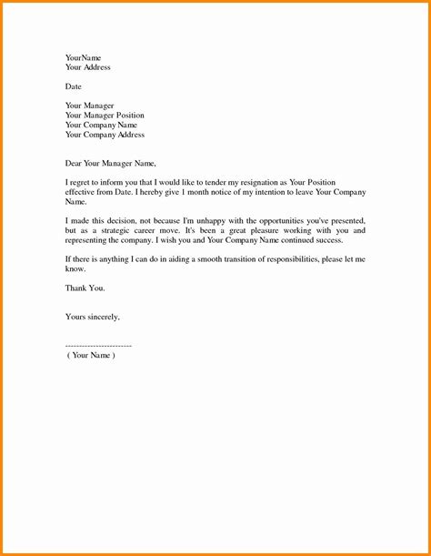 Formal Resignation Letter Example For Your Needs Letter Template Collection