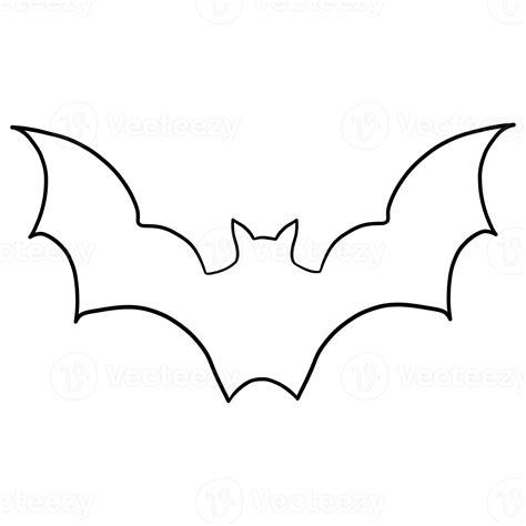 Black Bat Outlined 14968403 Png