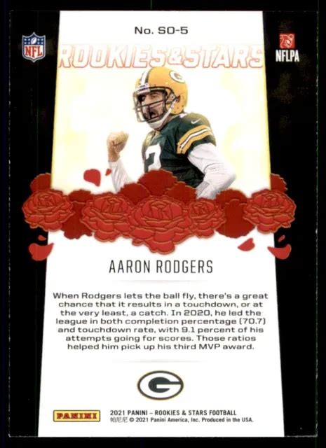 INSERT DE CARTE Standing Ovation Aaron Rodgers 2021 Panini Rookies