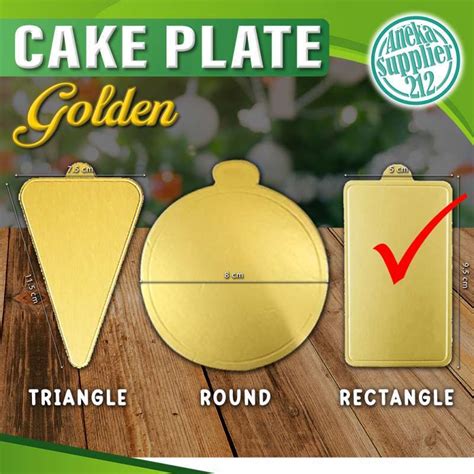 Promo Tatakan Alas Kue Cake Slice Gold Bulat Persegi Segitiga