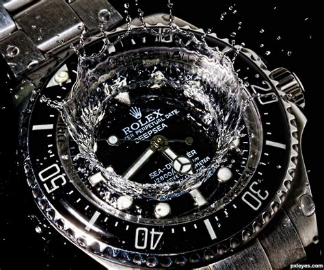 Download Splash Water Rolex Man Made Watch Hd Wallpaper