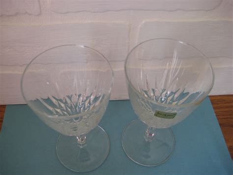 Vintage Luminarc Crystal Wine Glasses Usa Stemware Set Of Etsy