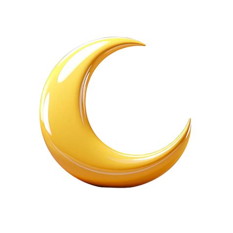 3d Yellow Crescent Moon Decoration Element Generate Ai 43195778 Png