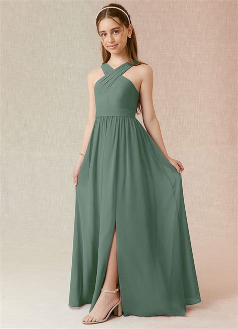 Azazie Jiya Junior Bridesmaid Dress In Eucalyptus Azazie CA