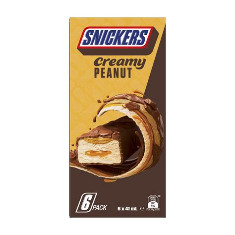 Buy Snickers Creamy Peanut Ice Confection Bar 6 Pack 246ml Coles