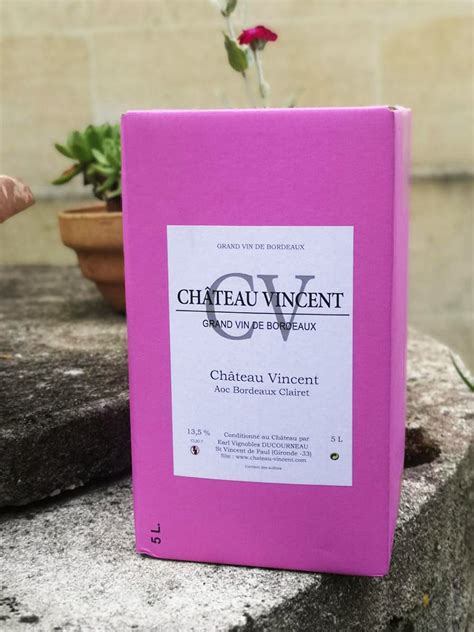 Château Vincent 2023 AOC Bordeaux Clairet Outre à vin 5 litres