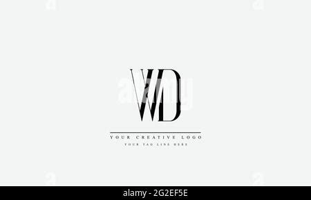 Initial Wd Letter Linked Logo Creative Letter Wd Logo Design Vector