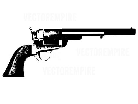 Revolver SVG Wild West SVG Revolver Clip Art Cowboy Gun EPS File