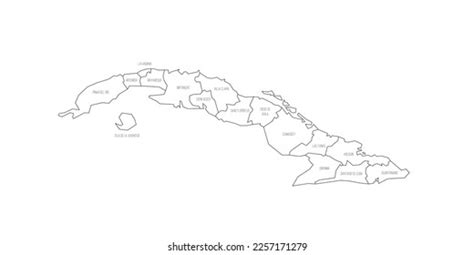 Cuba Political Map Administrative Divisions Stock Vector (Royalty Free ...