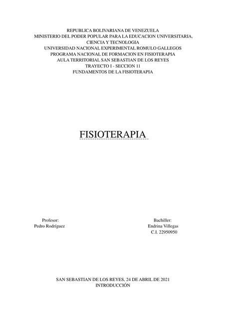 Fundamentos De La Fisioterapia Endrina Villegaz Udocz