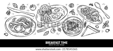 Breakfast Dishes Drawing Royalty Free Images Stock Photos