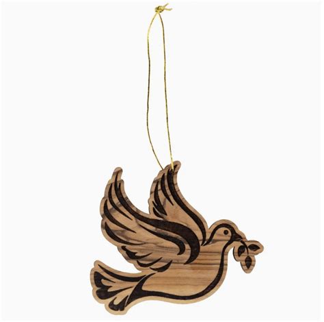 Olive Wood Peace Dove Ornament Fairtrade Caravans