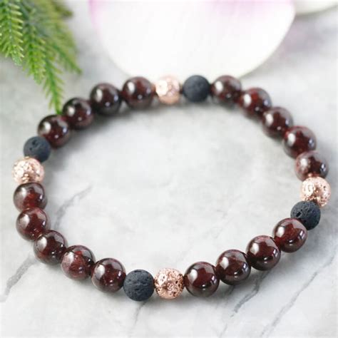 Bracelet Grenat Perles De Pierre De Mm Yoga Zen Boutique