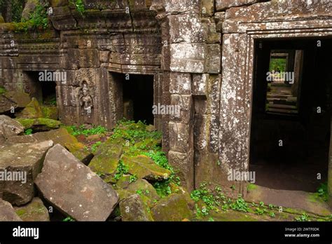 Ruins Of Prasat Preah Khan Temple By Angkor Thom Near Siem Reap In