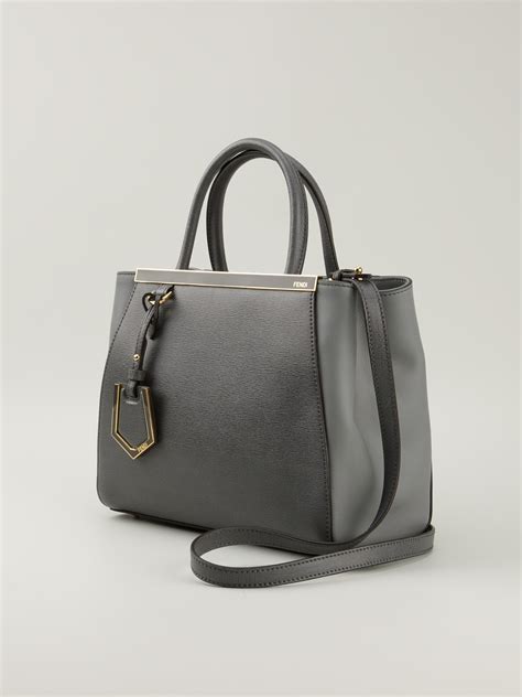 Fendi Petite 2jours Tote In Grey Gray Lyst