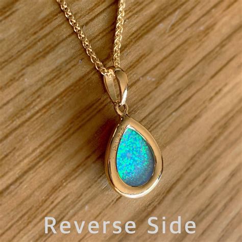 Opal Pendant Necklace 9ct Gold With Vibrant Cultured Opal Etsy Uk