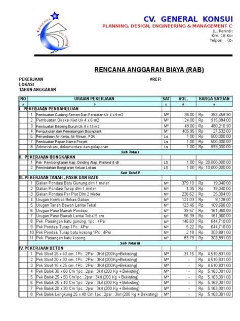 Contoh Perhitungan Rab Konstruksi Baja Wf Eminence Solutions