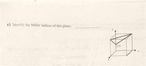 Solved C Identify The Miller Indices Of This Plane Chegg