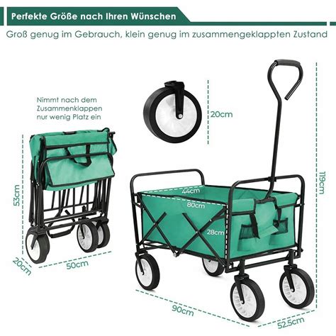 Femor Bollerwagen Faltbar Handwagen Gartenwagen Strandwagen