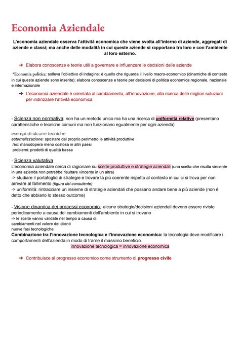 Economia Aziendale Appunti Economia Aziendale E Accounting UniMi