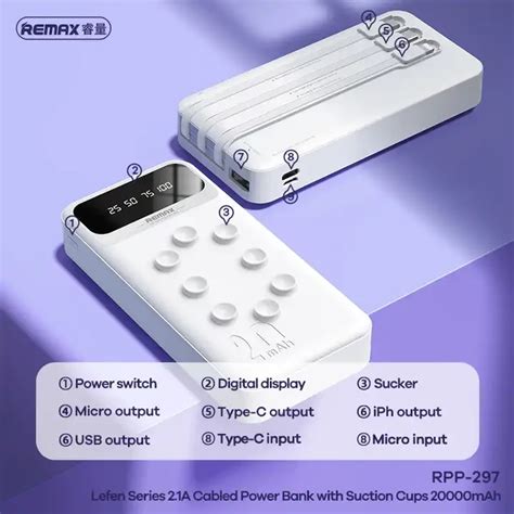 Remax RPP 297 Lefen Series Cabled 20000 MAh Power Bank Technology Valley