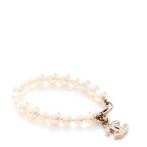 Chanel Pearl Crystal Cc Bracelet Gold Fashionphile