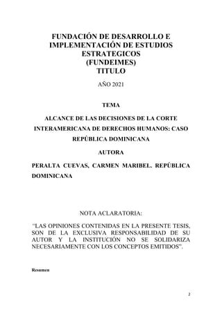 Alcance De Las Decisiones De La Corte Interamericana De Derechos