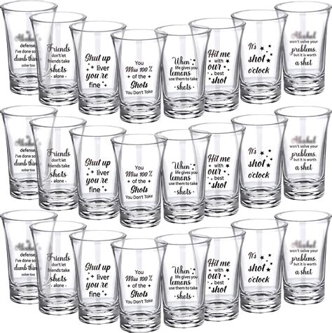 24 Packs Acrylic Clear Party Shot Glasses Set 1 2 Ounce Heavy Base Funny Friends Shot Glasses